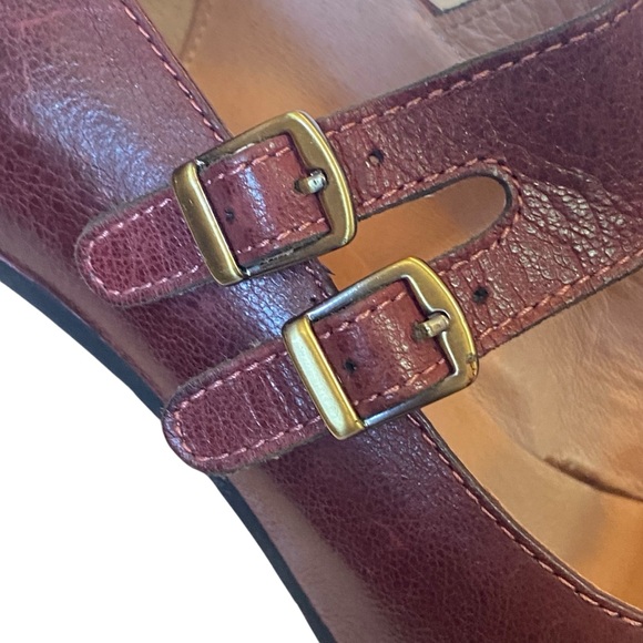 Miz Mooz Isadora Leather Heels Burgundy Double Strap Mary Jane Shoes size 10 41 - Picture 10 of 13